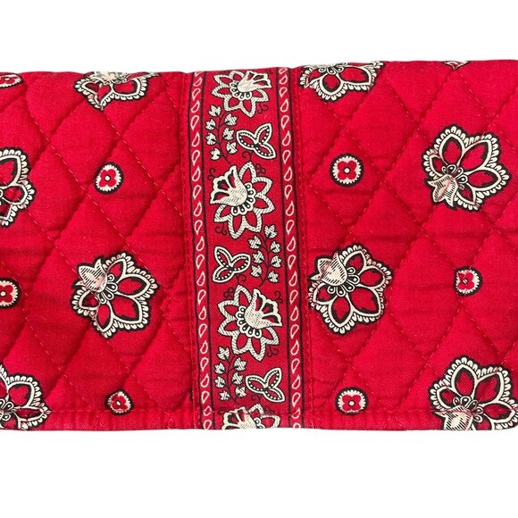 Vera Bradley Red Floral Quilted Shoulder Bag Crossbody Paisley Cotton Purse - Picture 8 of 9